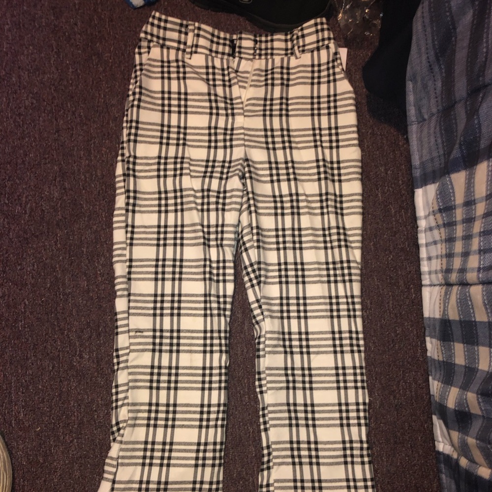 striped flaired trousers